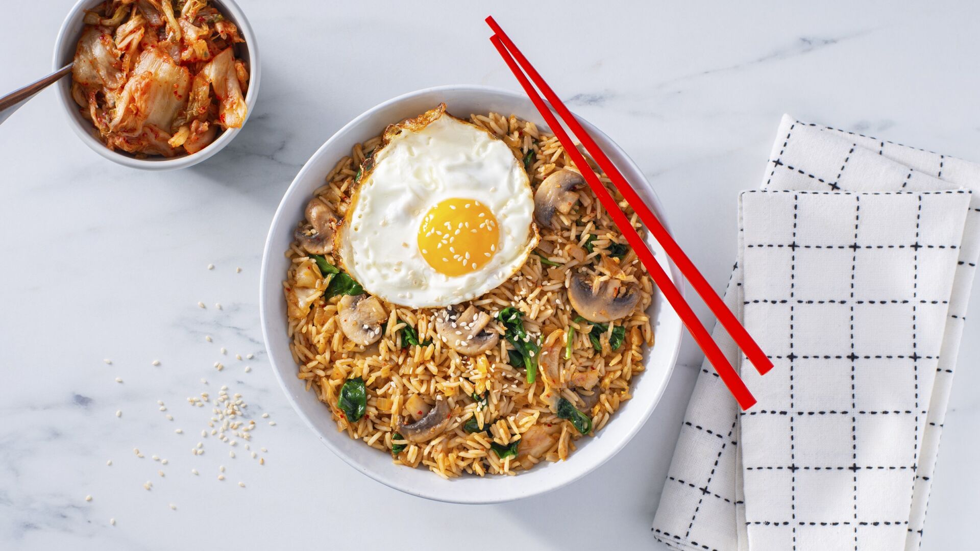 Kimchi Rice Bowl with Eggs Success® Rice